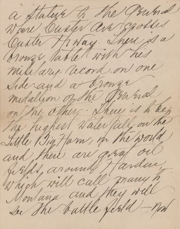 Lot #419 Elizabeth B. Custer Autograph Letter Signed on George A. Custer's Little Bighorn Memorials: 