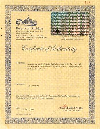 Lot #237 Sitting Bull and One Bull Signatures - Rare Autographs of the Sioux who Vanquished Custer at Little Bighorn - Image 3