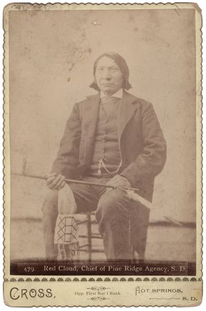 Lot #344 Red Cloud Original Cabinet Photograph by William R. Cross - Image 1