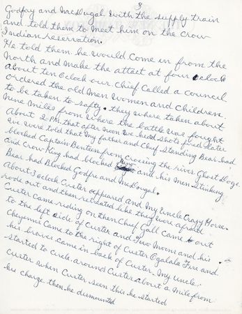 Lot #232 Chief Red Fox Autograph Manuscript Signed - Native American Account of the Battle of the Little Bighorn and Custer's Last Stand: 
