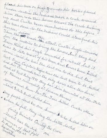 Lot #232 Chief Red Fox Autograph Manuscript Signed - Native American Account of the Battle of the Little Bighorn and Custer's Last Stand: 
