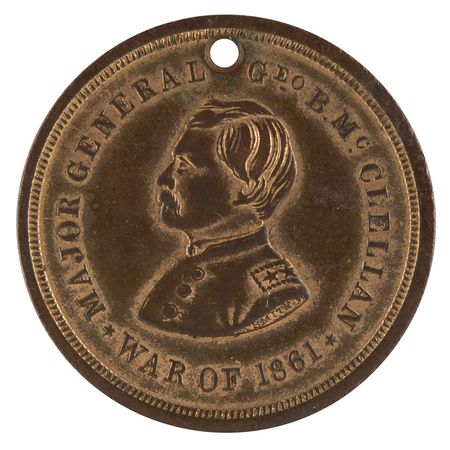 Lot #354 Civil War: 1st Michigan Cavalry Identification Disc of Richard Solon, a Bugler Who Rode with Custer's Cavalry at Gettysburg - Image 1