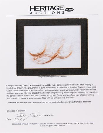 Lot #361 George A. Custer Lock of Hair and Original Carte-de-Visite Photograph - Image 5