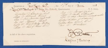 Lot #445 Little Bighorn: Frederick W. Benteen Document Signed - Image 2