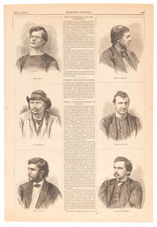 Lot #291 [Lincoln Conspirators] Woodcut Portraits