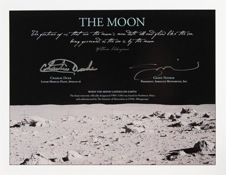 Lot #502 Charlie Duke Signed Lunar Meteorite Presentation - Two Samples of NWA 11303 - Image 8