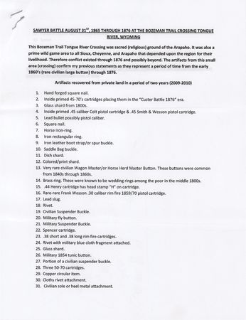 Lot #254 Bozeman Trail Relic Display, Attributed to the Sawyers Fight - Image 3