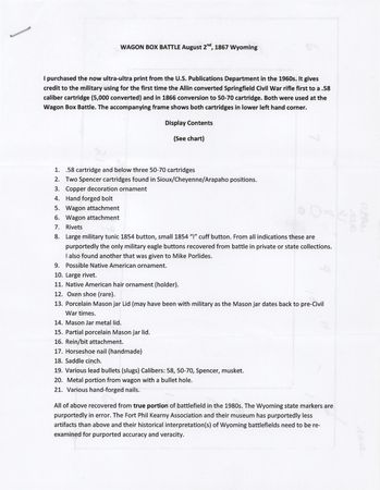 Lot #325 Wagon Box Fight Relic Display - Image 2