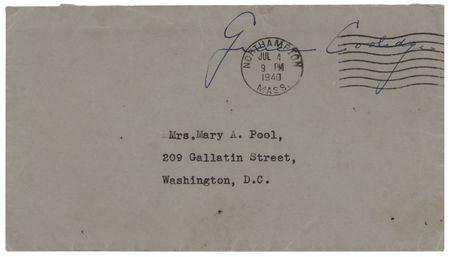 Lot #58 Grace Coolidge (6) Signed Items - Three Typed Letters with Their Original Franked Mailing Envelopes - Image 3