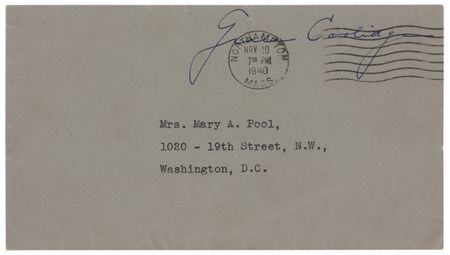 Lot #58 Grace Coolidge (6) Signed Items - Three Typed Letters with Their Original Franked Mailing Envelopes - Image 4