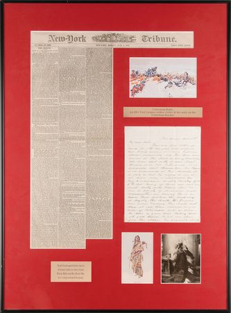 Lot #434 Fetterman Fight: Elisha Bennett Autograph Letter Signed and New-York Tribune Newspaper: 