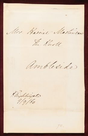 Lot #301 Florence Nightingale Hand-Addressed and Signed Cover to Harriet Martineau - Image 2