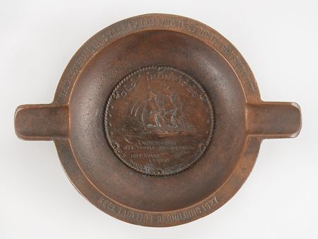 Lot #473 USS Constitution 1927 Restoration Relic Bronze Ashtray - Image 2