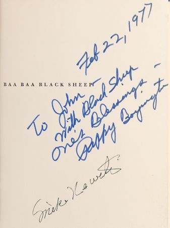 Lot #400 Pappy Boyington and Masajiro 'Mike' Kawato Signed Book - Baa Baa Black Sheep - Image 2