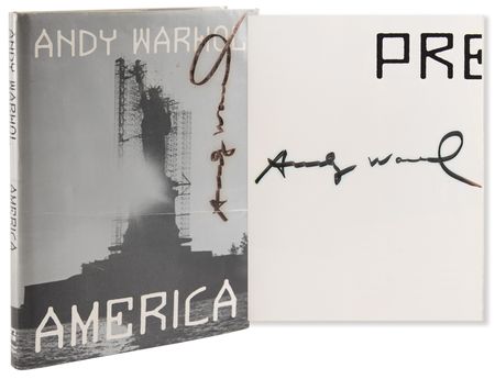 Lot #558 Andy Warhol Twice-Signed Book - America - Image 1
