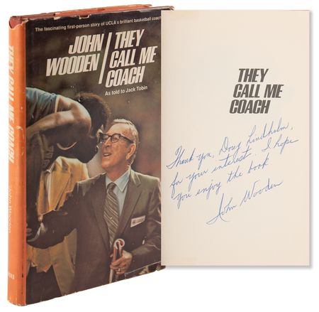 Lot #1029 John Wooden Signed Book - They Call Me Coach - Image 1