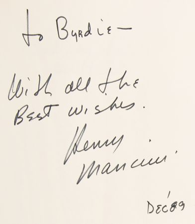 Lot #955 Henry Mancini Signed Book - Did They Mention the Music? - Image 2