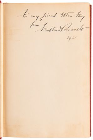 Lot #115 Franklin D. Roosevelt Signed Book - Public Papers of Franklin D. Roosevelt, Forty-Eighth Governor of the State of New York - Image 4