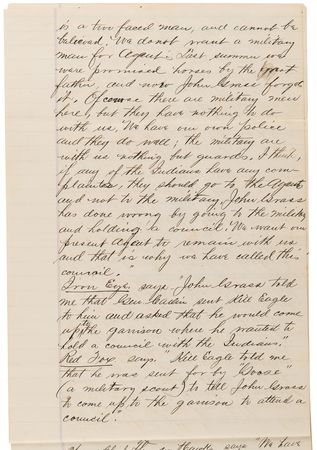 Lot #236 Sioux Indians Archive: Comprehensive Testimony Against Chief John Grass - 