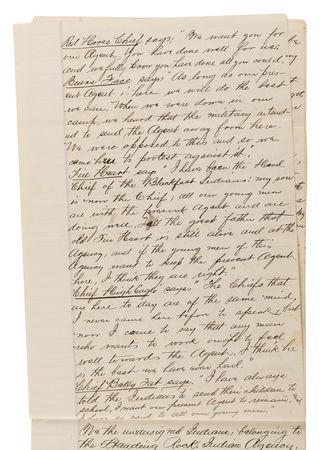 Lot #236 Sioux Indians Archive: Comprehensive Testimony Against Chief John Grass - 