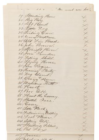 Lot #236 Sioux Indians Archive: Comprehensive Testimony Against Chief John Grass - 