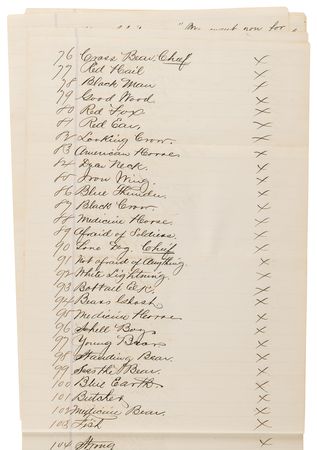 Lot #236 Sioux Indians Archive: Comprehensive Testimony Against Chief John Grass - 