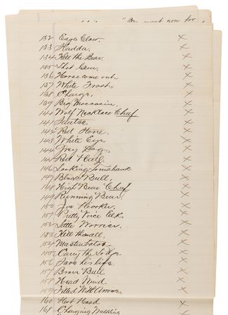 Lot #236 Sioux Indians Archive: Comprehensive Testimony Against Chief John Grass - 