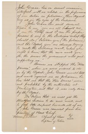 Lot #236 Sioux Indians Archive: Comprehensive Testimony Against Chief John Grass - 