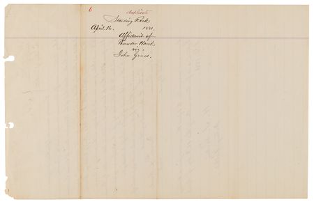 Lot #236 Sioux Indians Archive: Comprehensive Testimony Against Chief John Grass - 