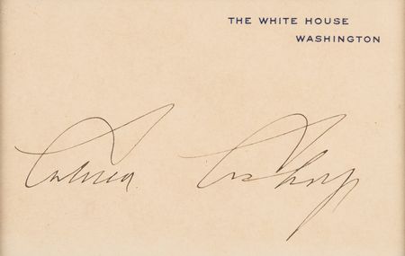 Lot #57 Calvin Coolidge Signed White House Card - Image 2