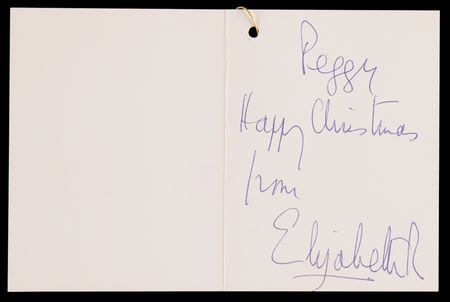 Lot #307 Queen Elizabeth II Signed Christmas Gift Tag Presented to Her Royal Dresser - Image 1