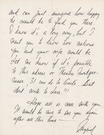 Lot #887 Ingrid Bergman Autograph Letter Signed to Alan Jay Lerner - Image 2