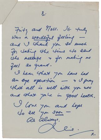 Lot #870 Julie Andrews Autograph Letter Signed to Alan Jay Lerner - Image 2