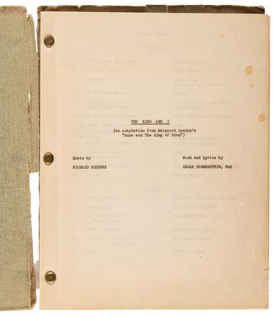 Lot #711 Alan Jay Lerner: The King and I Original 'Progress' Script - Image 2