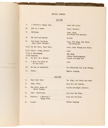 Lot #711 Alan Jay Lerner: The King and I Original 'Progress' Script - Image 3