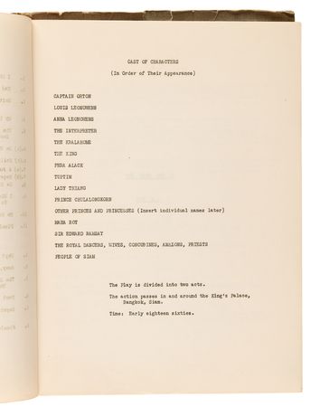 Lot #711 Alan Jay Lerner: The King and I Original 'Progress' Script - Image 4