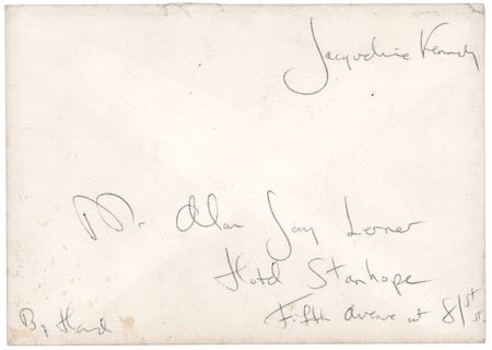 Lot #90 Jacqueline Kennedy Autograph Letter Signed to Camelot Lyricist Alan Jay Lerner - Image 4