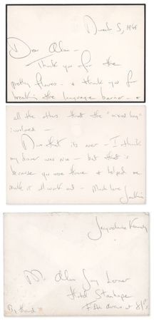 Lot #90 Jacqueline Kennedy Autograph Letter Signed to Camelot Lyricist Alan Jay Lerner - Image 1