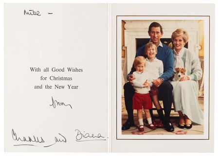 Lot #261 Princess Diana and King Charles III Signed Christmas Card (1986) - Image 1