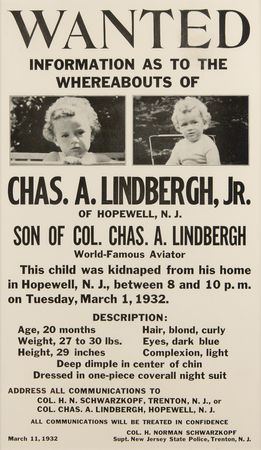 Lot #292 Lindbergh Kidnapping Wanted Poster - Image 2
