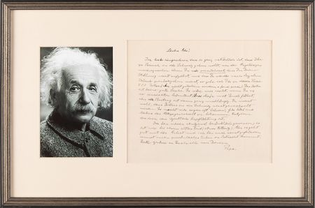 Lot #202 Albert Einstein Autograph Letter Signed to His Son, Hans Albert: 