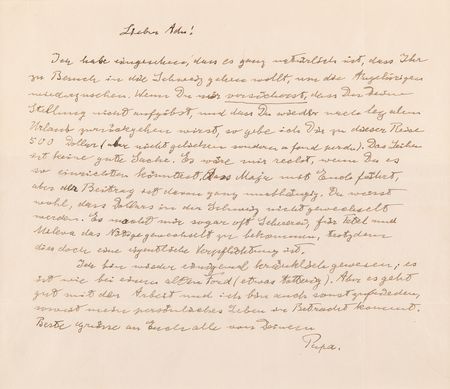 Lot #202 Albert Einstein Autograph Letter Signed to His Son, Hans Albert: 
