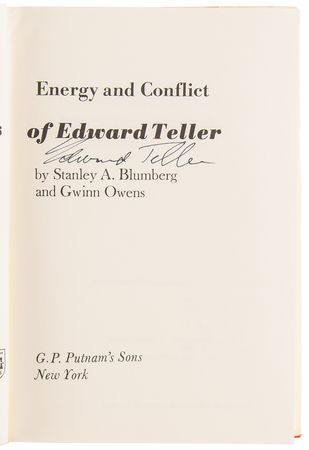 Lot #316 Edward Teller (2) Signed Items - Book and Photograph - Image 4