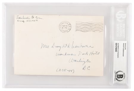 Lot #63 Dwight D. Eisenhower Signed and Hand-Addressed Mailing Envelope (September 15, 1942) - Image 1