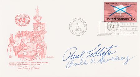 Lot #470 Paul Tibbets and Charles Sweeney Signed FDC - Image 2