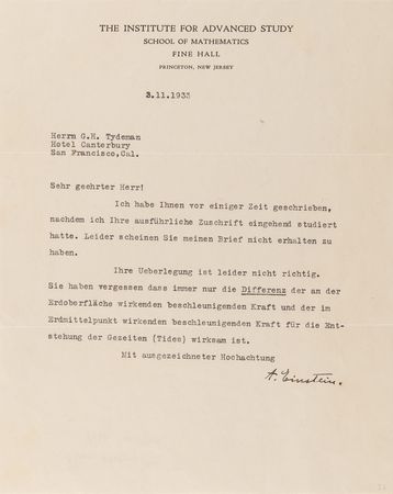 Lot #203 Albert Einstein Typed Letter Signed on the 