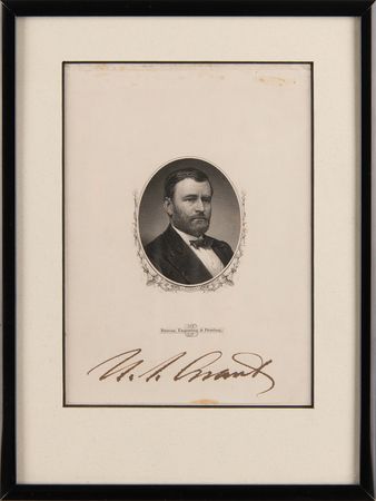 Lot #12 U. S. Grant Signed Portrait Engraving - Image 1