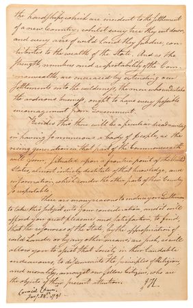 Lot #156 John Hancock Letter Signed in Support of 