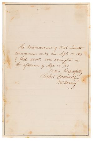 Lot #352 Robert Anderson Autograph Manuscript Signed and Autograph Letter Signed: 