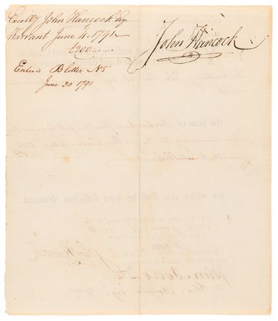 Lot #155 John Hancock Twice-Signed Document as Governor of Massachusetts, Paying His Own Salary - Image 3